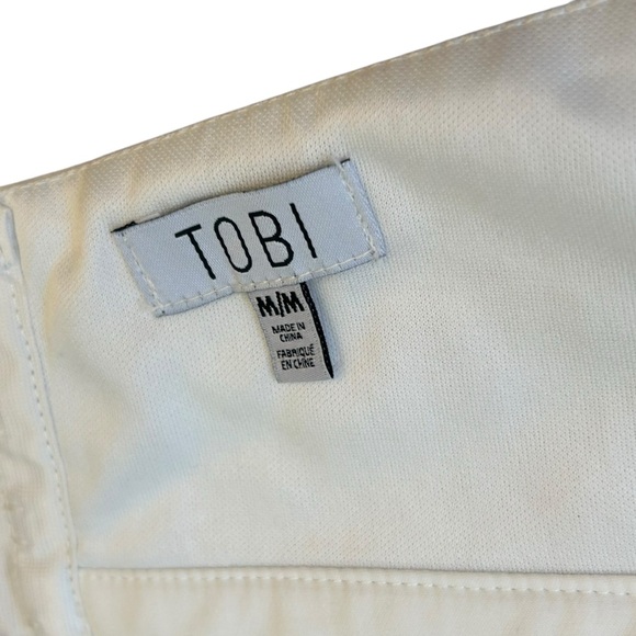 Tobi White Ruffle Halter Bra Crop Size Medium - Picture 6 of 7